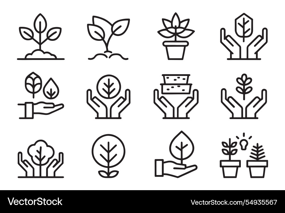 Gardening nature tree hand on plante related Gardening nature tree hand on plante related vector image