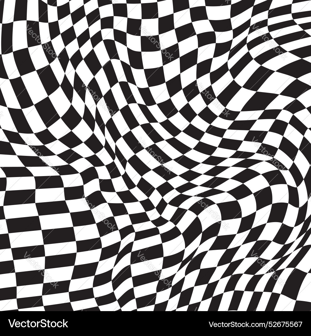 Retro distorted checkered background Royalty Free Vector