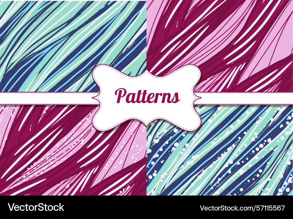 Set of abstract seamless patterns with hand drawn Set of abstract seamless patterns with hand drawn vector image