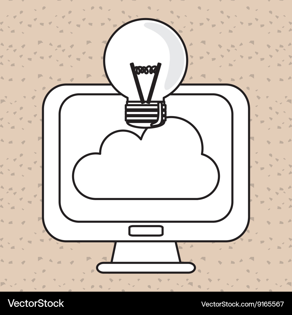 Technology design computer icon colorful Vector Image