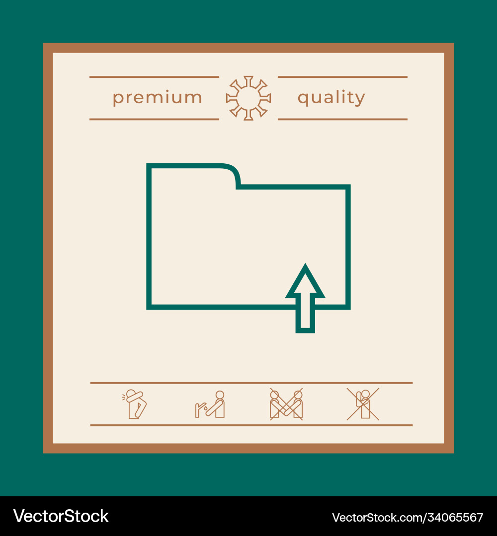 Upload folder - line icon graphic elements Upload folder - line icon graphic elements Vector Image