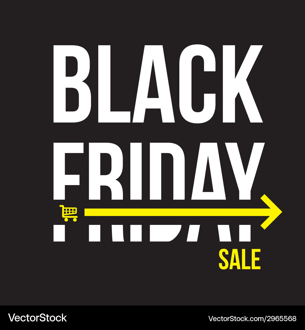 A black background with text an arrow and cart Vector Image