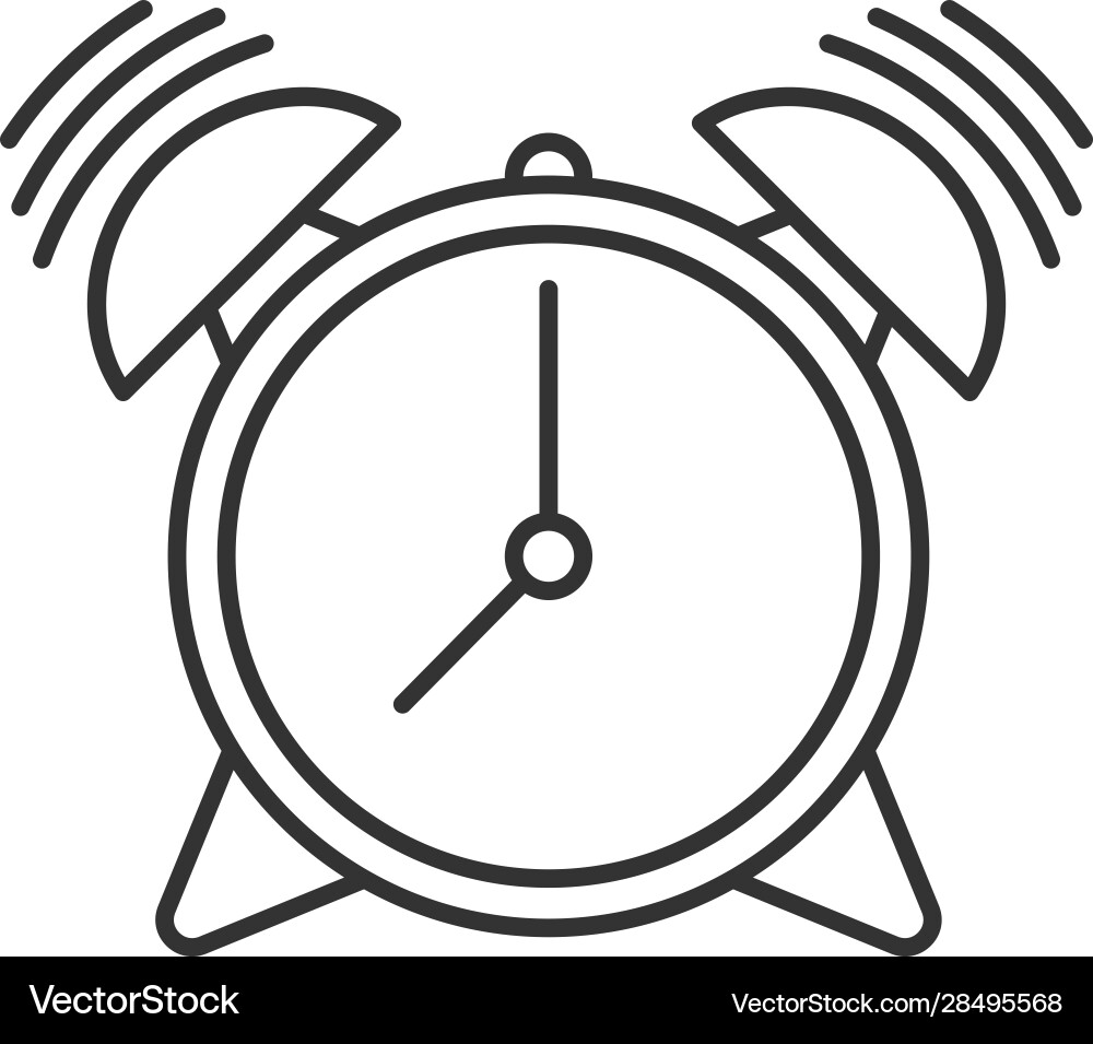 Alarm clock linear icon Vector Image