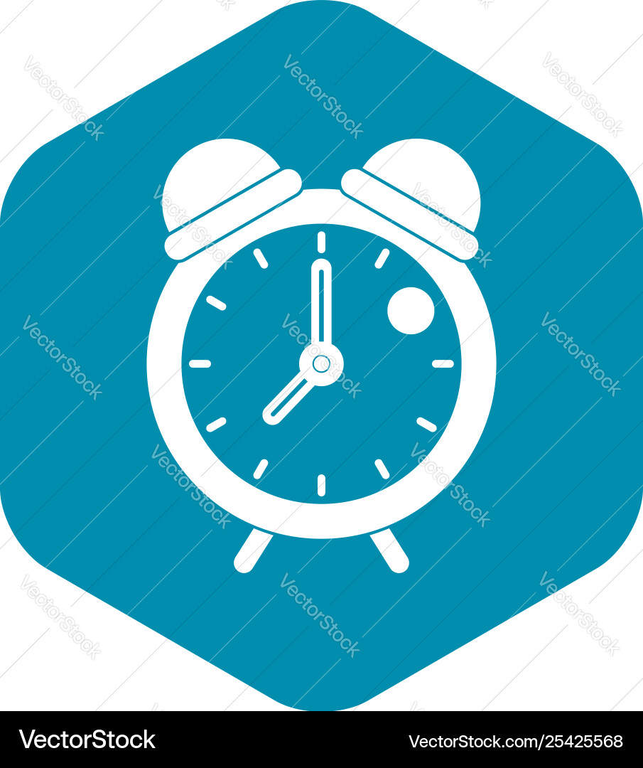 Alarm clock retro classic design icon simple style vector image