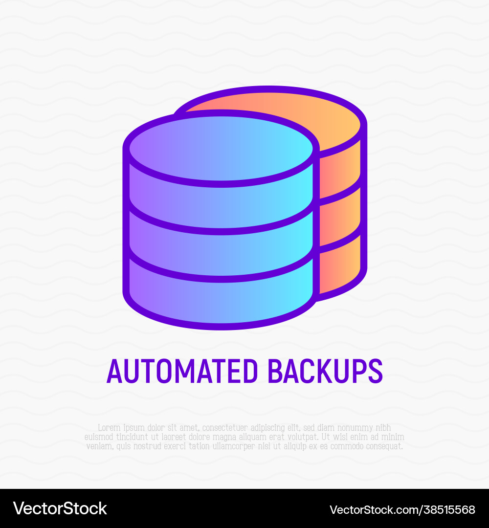 Automated backups thin line icon modern Vector Image