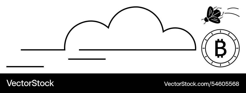 Cloud computing and bitcoin technology represented Cloud computing and bitcoin technology represented vector image