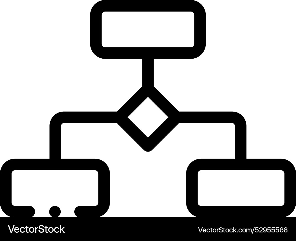 Decision tree icon thin linear style design Decision tree icon thin linear style design vector image