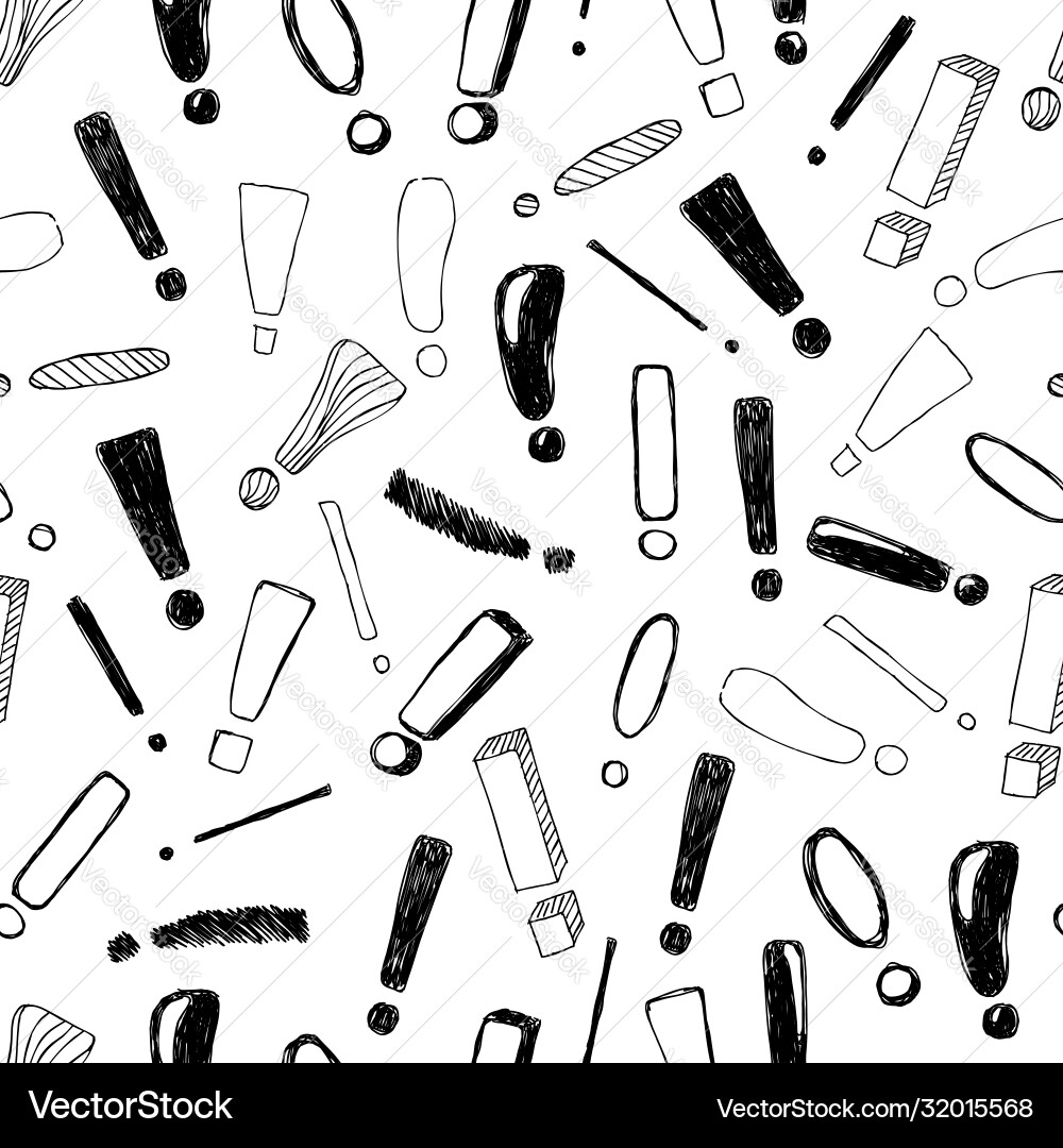 Hand Drawn Doodle Pattern - Question Marks vector image