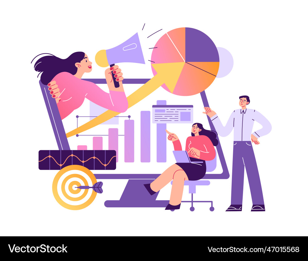 People work with data information technology Vector Image