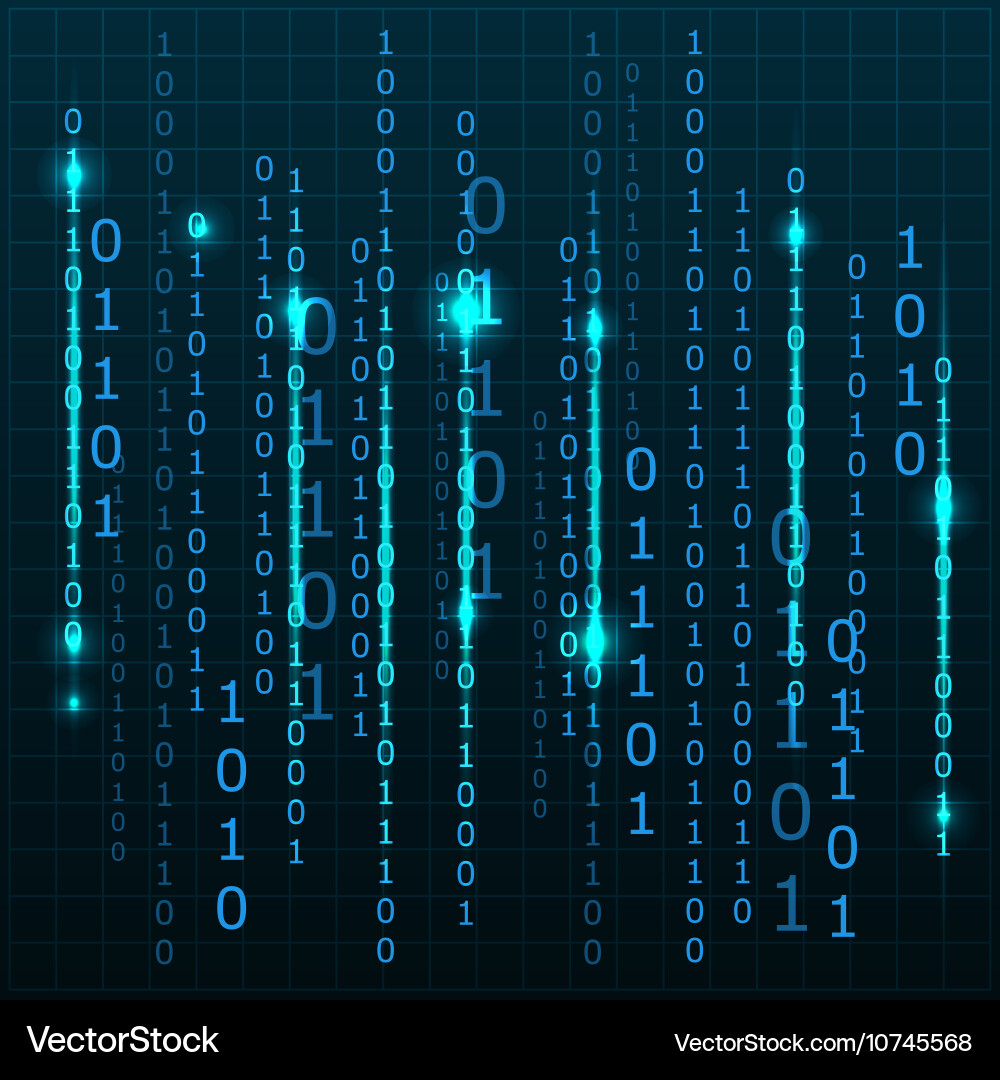 Random numbers code screen listing table cyphe Vector Image