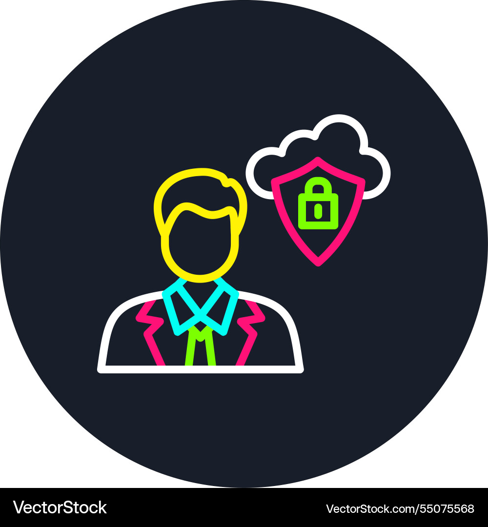 Security line multi color icon Vector Image