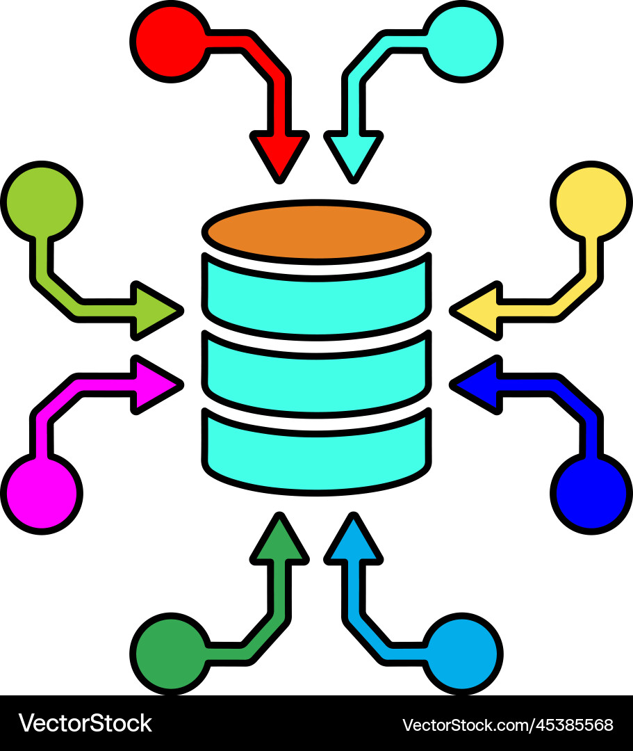 Server collecting data icon colorful graphics Vector Image