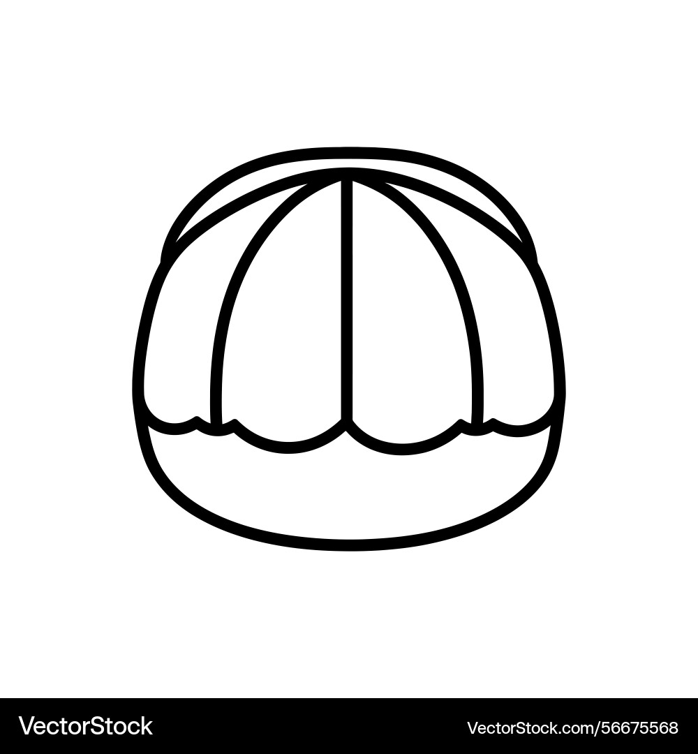 Tangerine slices outline icon with rounded edges Vector Image