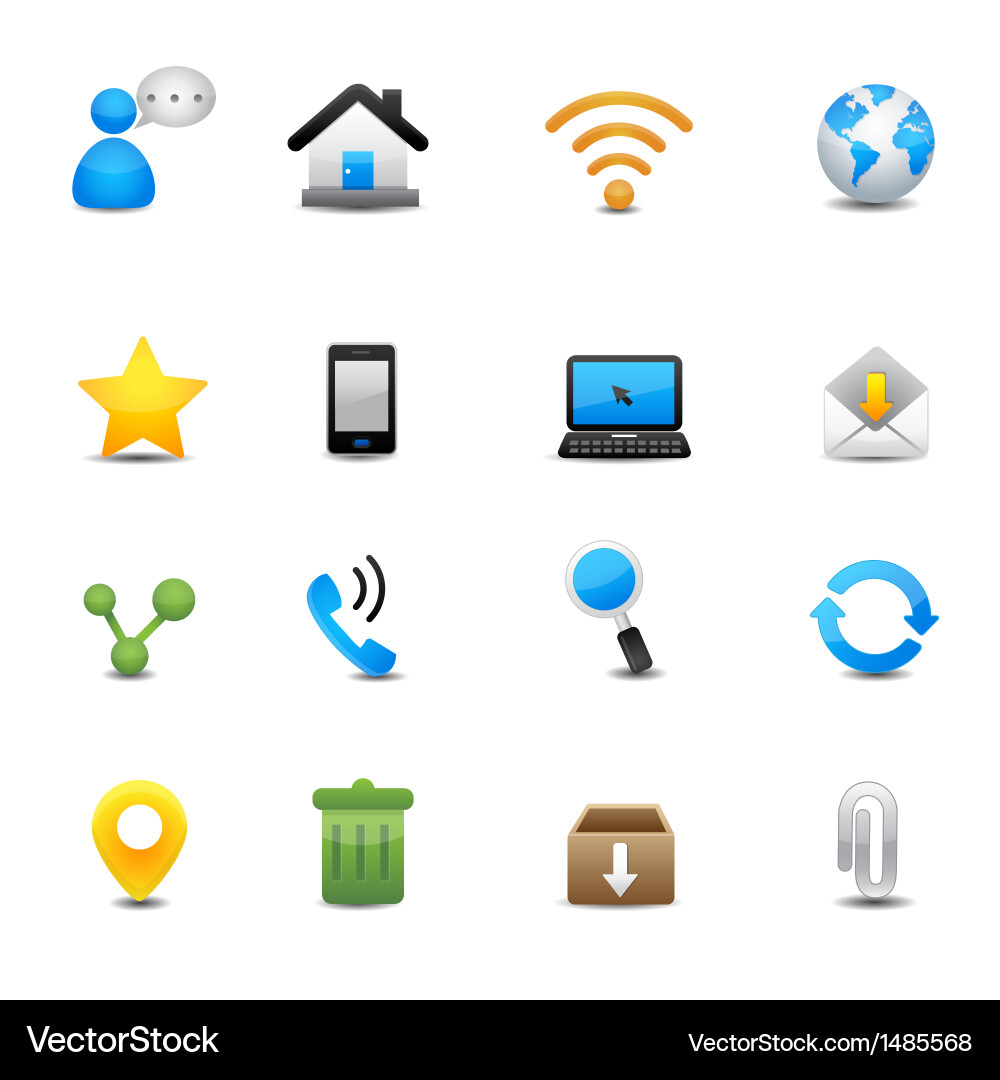 Web and Internet Icons Vector Image