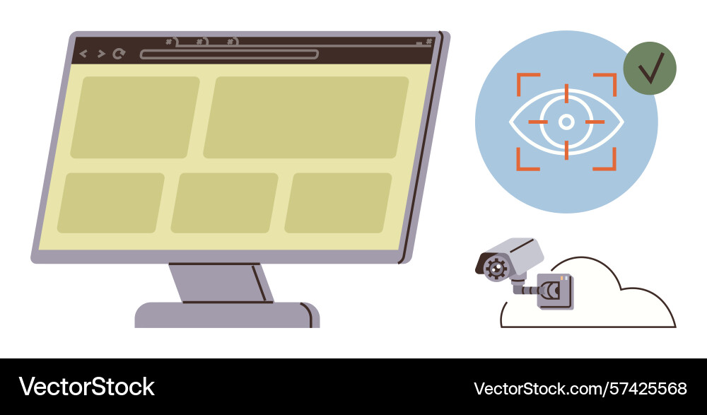 Web monitoring and security concept Web monitoring and security concept vector image