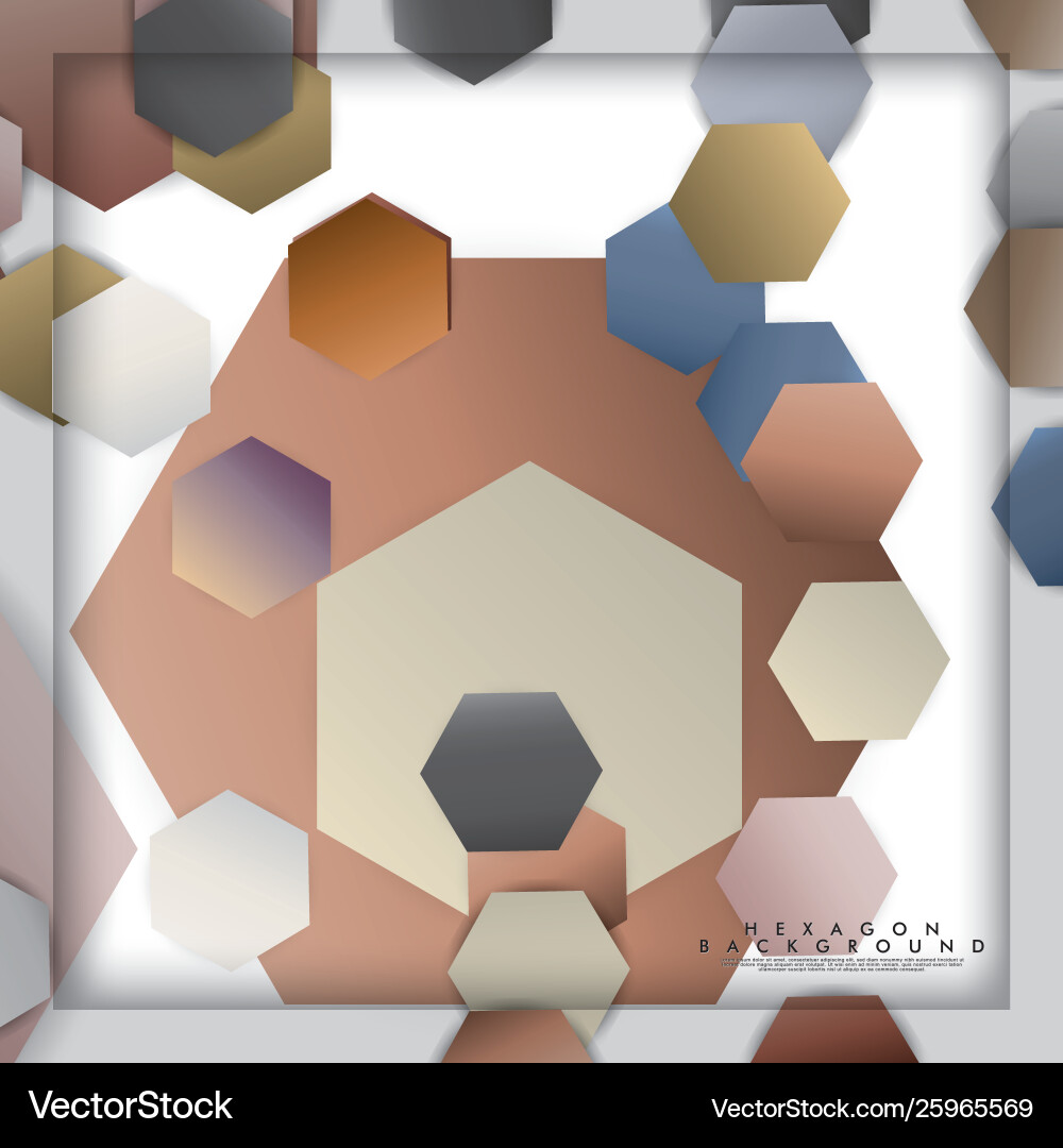 Abstract hexagon background with color stone Vector Image