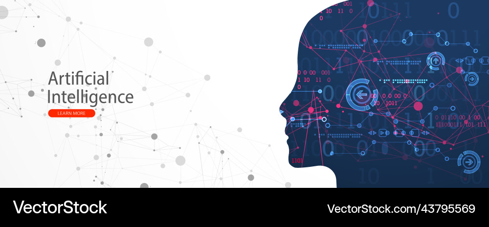 Artificial intelligence technical background Artificial intelligence technical background vector image