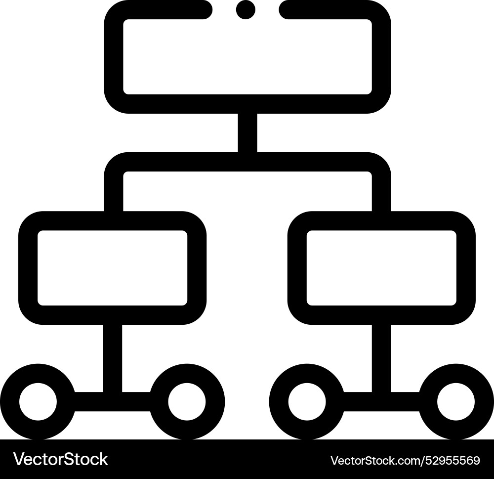 Decision tree icon thin linear style design Decision tree icon thin linear style design Vector Image