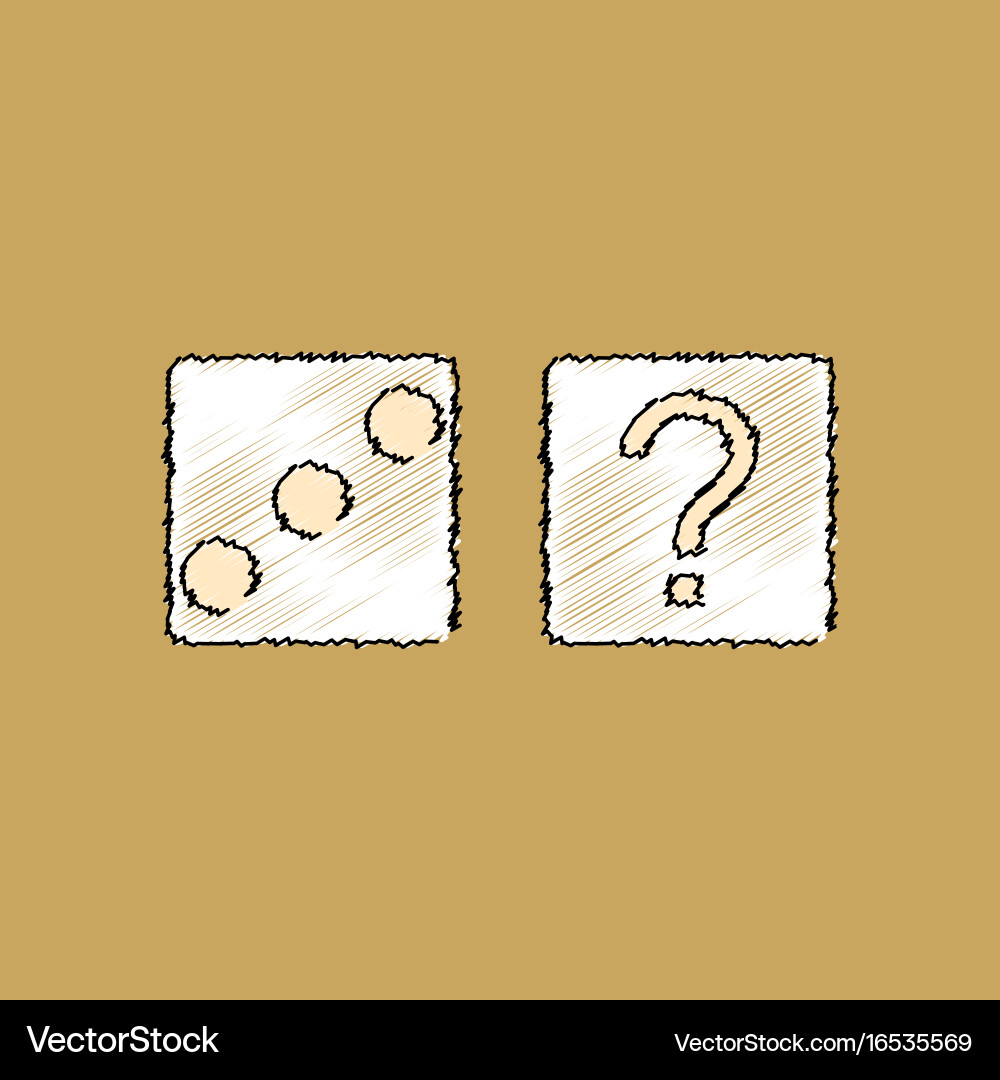 Flat shading style icon dice and question mark Vector Image