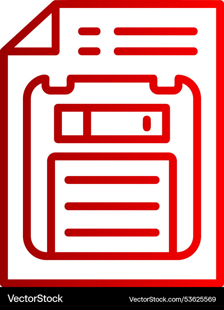 Floppy disk line gradient icon Vector Image