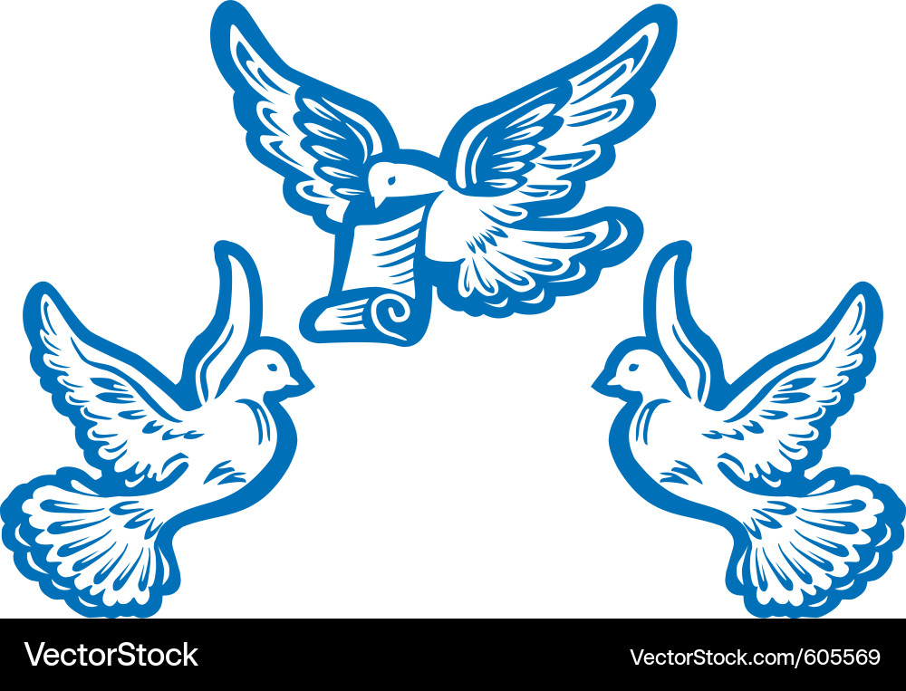 Голуби распечатать на окна шаблоны Flying dove Royalty Free Vector Image - VectorStock