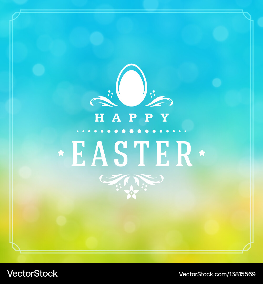 Happy easter greeting card design text template Happy easter greeting card design text template vector image
