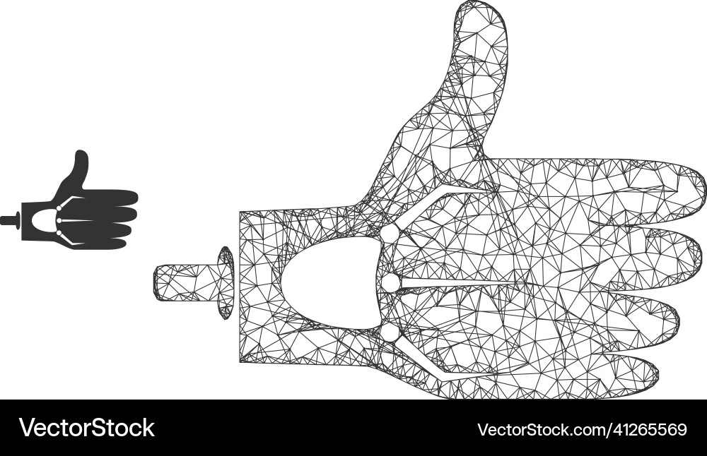 Net mesh artificial hand icon Vector Image