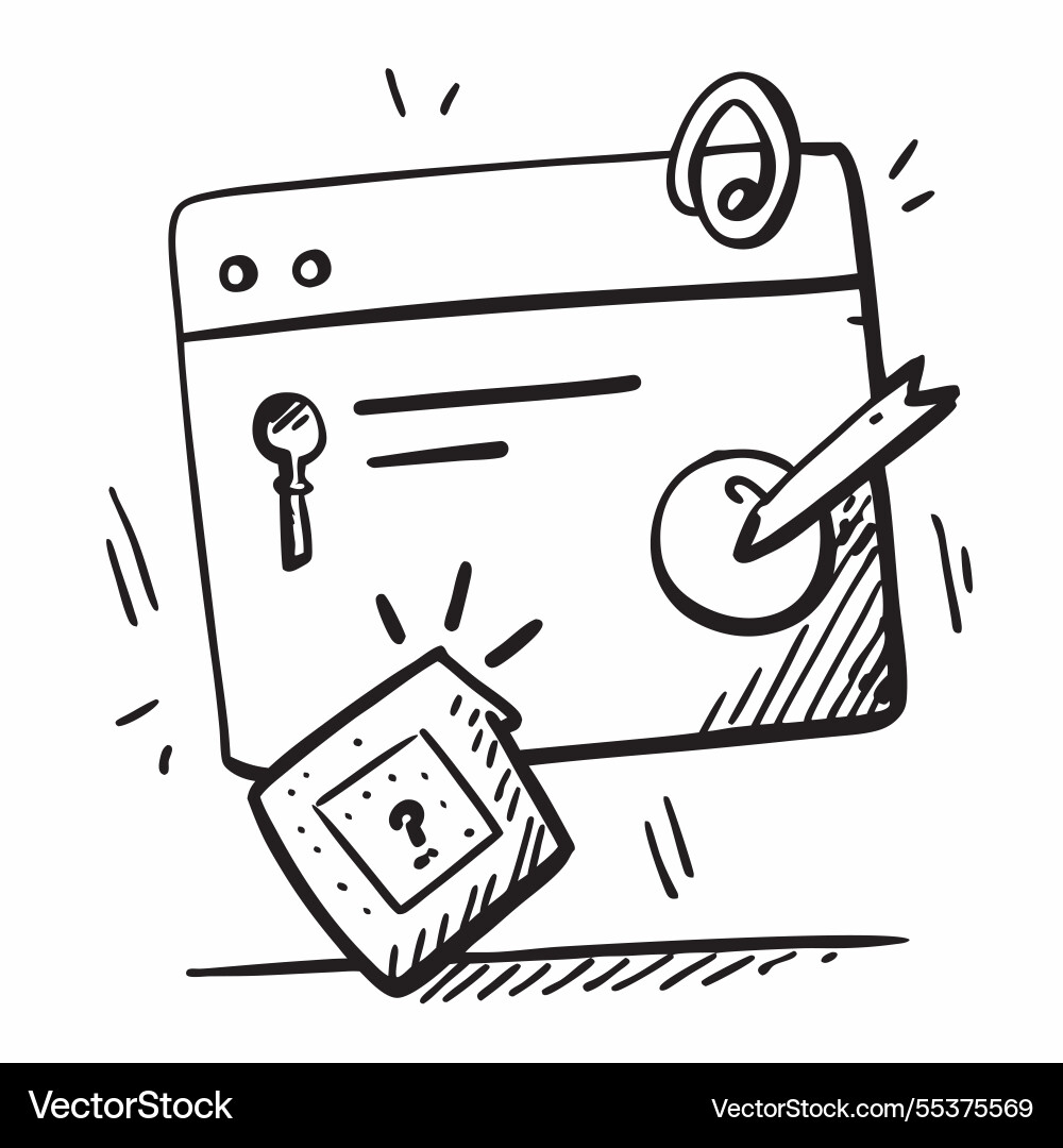 Phishing site and encryption key concept vector image