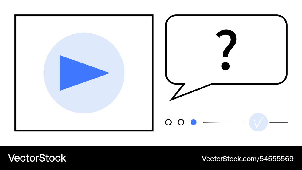 Play button with blue triangle in circle inside Play button with blue triangle in circle inside vector image