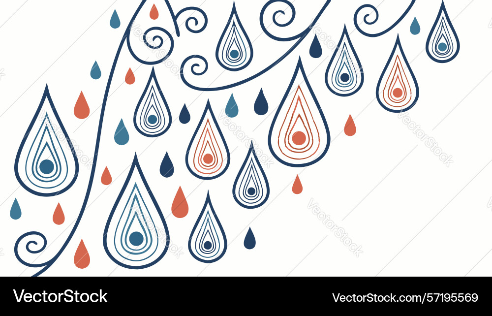 Stylized abstract tear shapes with inner patterns vector image