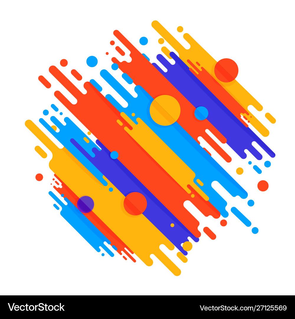 Various colored rounded shapes lines in diagonal vector image
