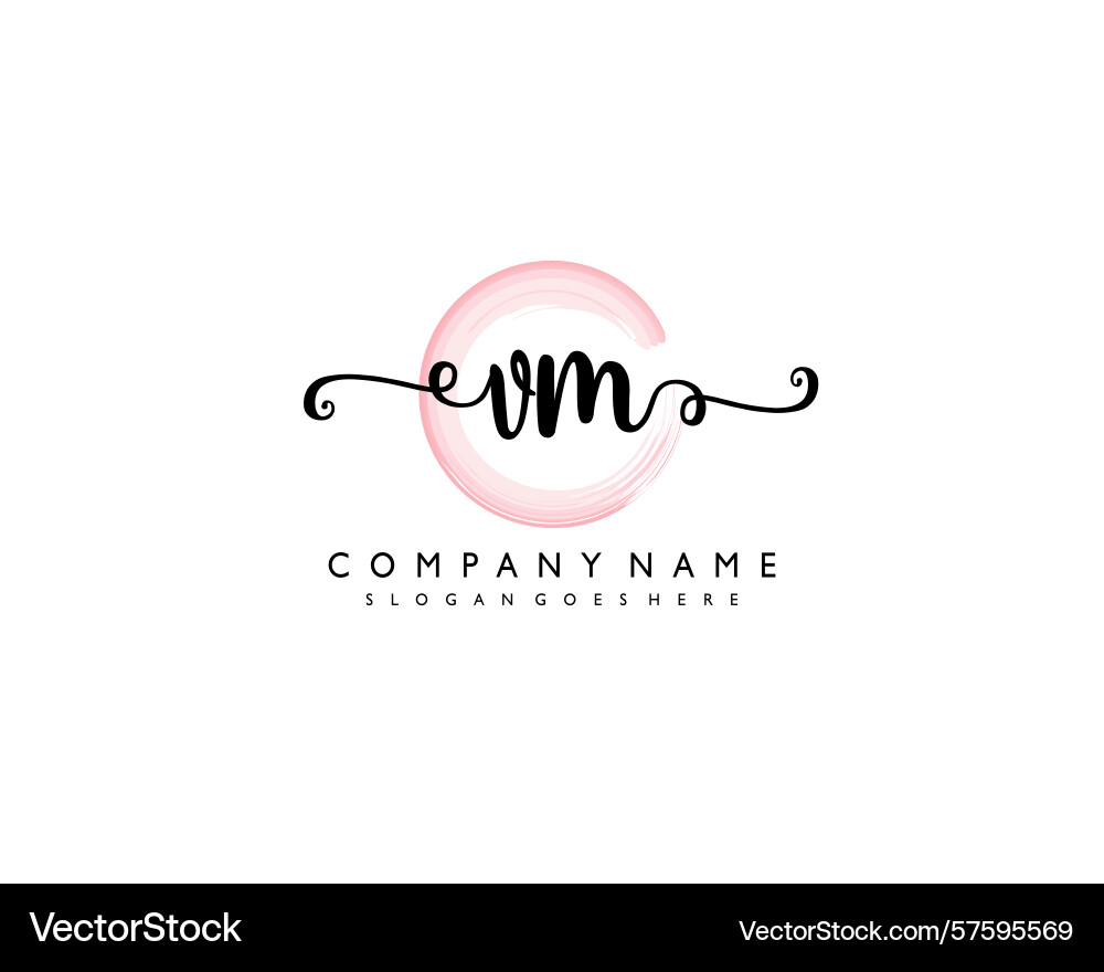 Vm initial handwriting logo design collection Vector Image