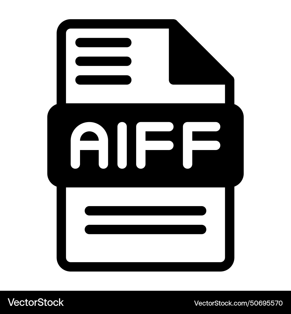 Aiff file icon audio format symbol solid icons Aiff file icon audio format symbol solid icons vector image