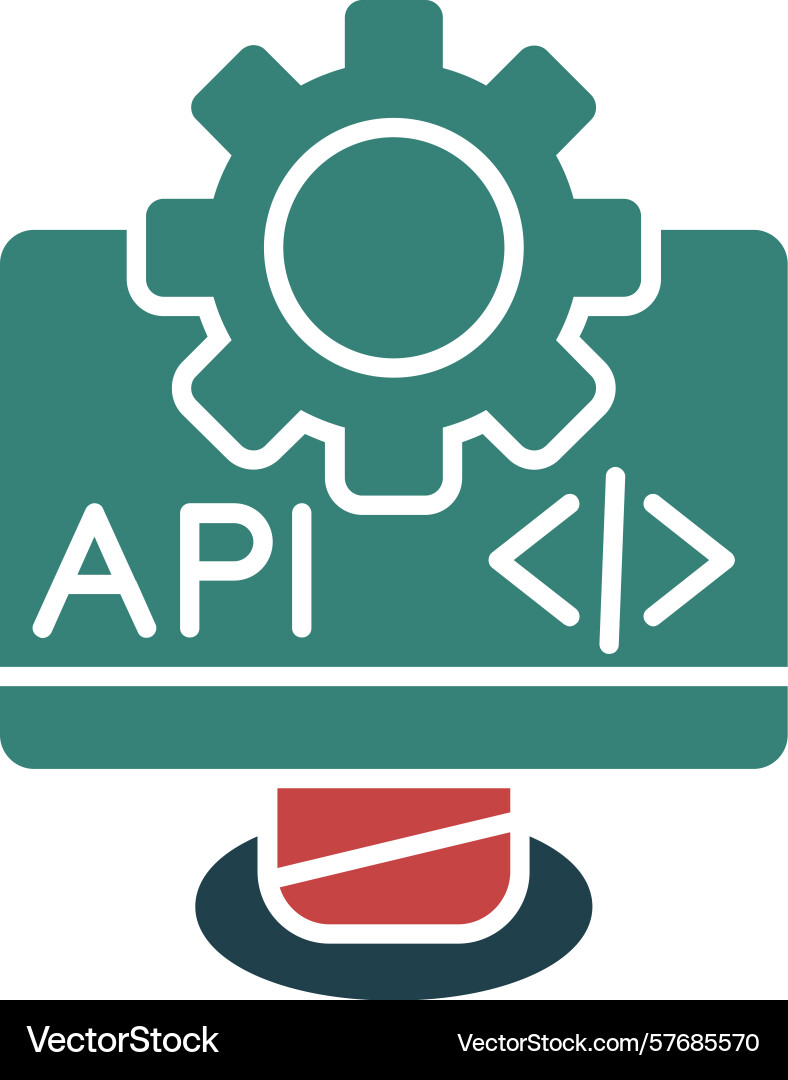 Api glyph multi color icon Vector Image