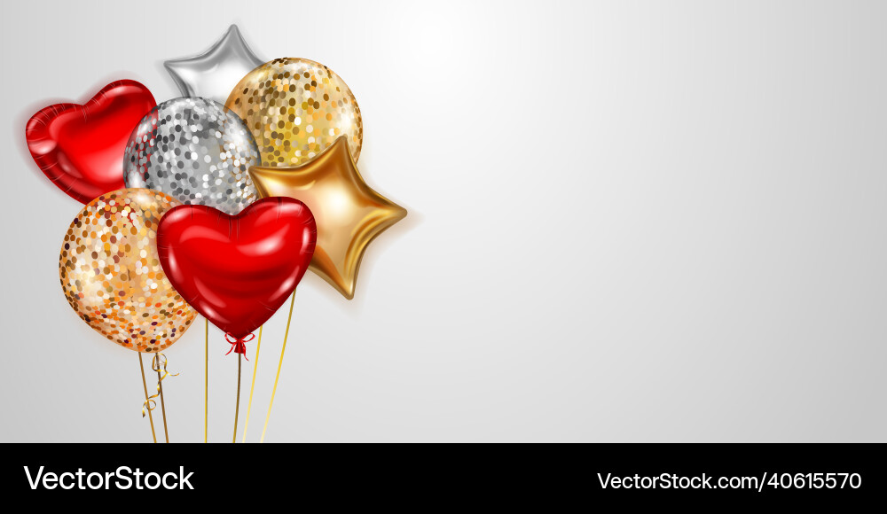 Bunch of helium balloons vector image