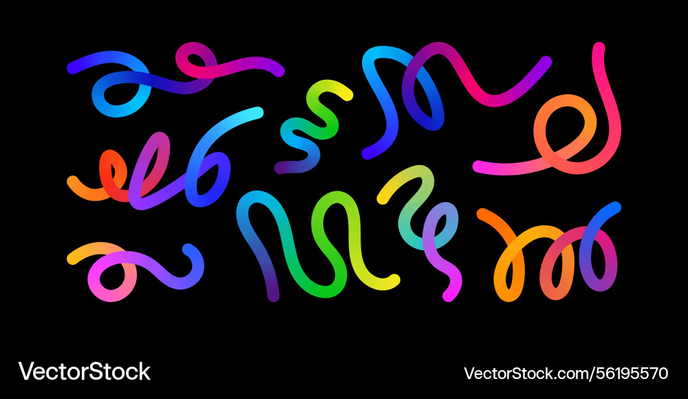 Color gradient lines and abstract wavy shape Color gradient lines and abstract wavy shape vector image