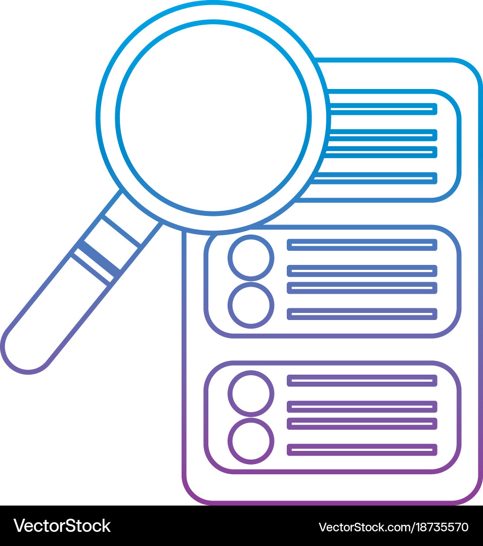 Data base center server magnifier search system Vector Image