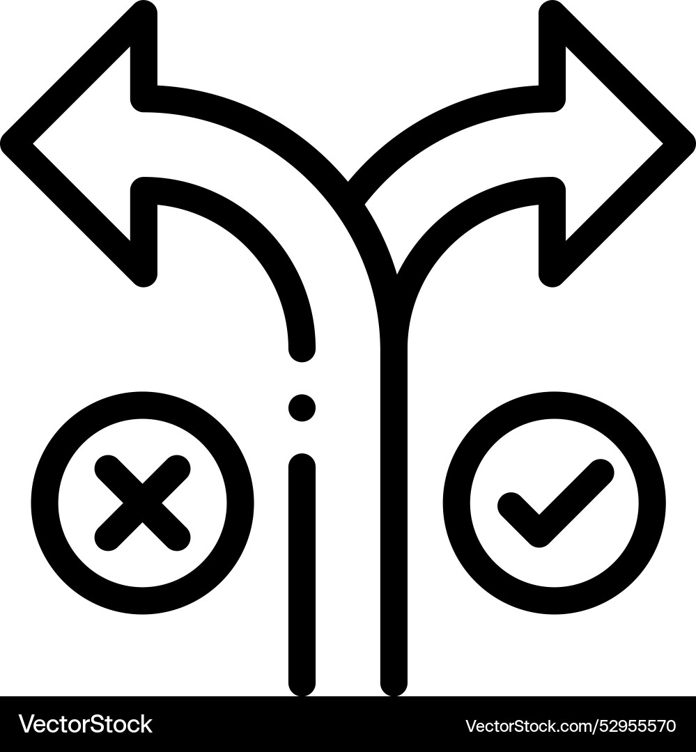 Decision icon thin linear style design isolated Vector Image