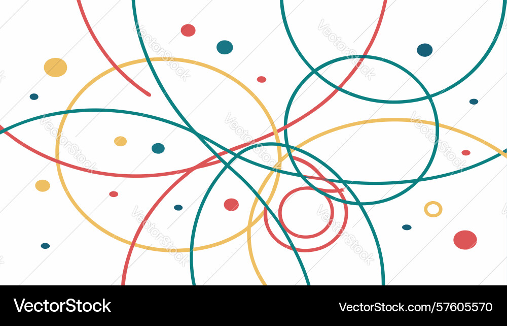 Dynamic abstract intersecting lines circles vector image