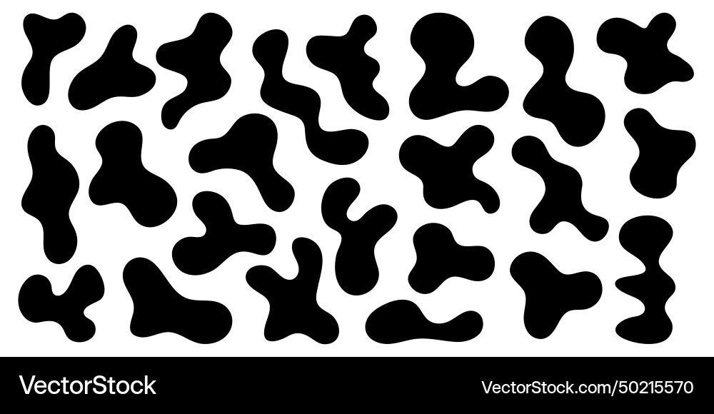 Irregular black wavy blobs set of abstract Irregular black wavy blobs set of abstract Vector Image
