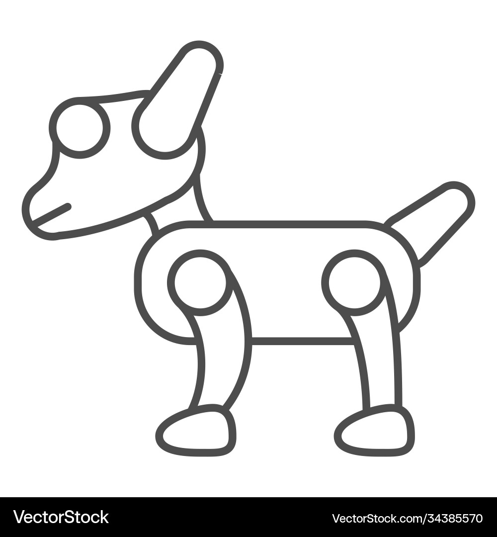 Mechanical robot dog thin line icon robotization Mechanical robot dog thin line icon robotization Vector Image