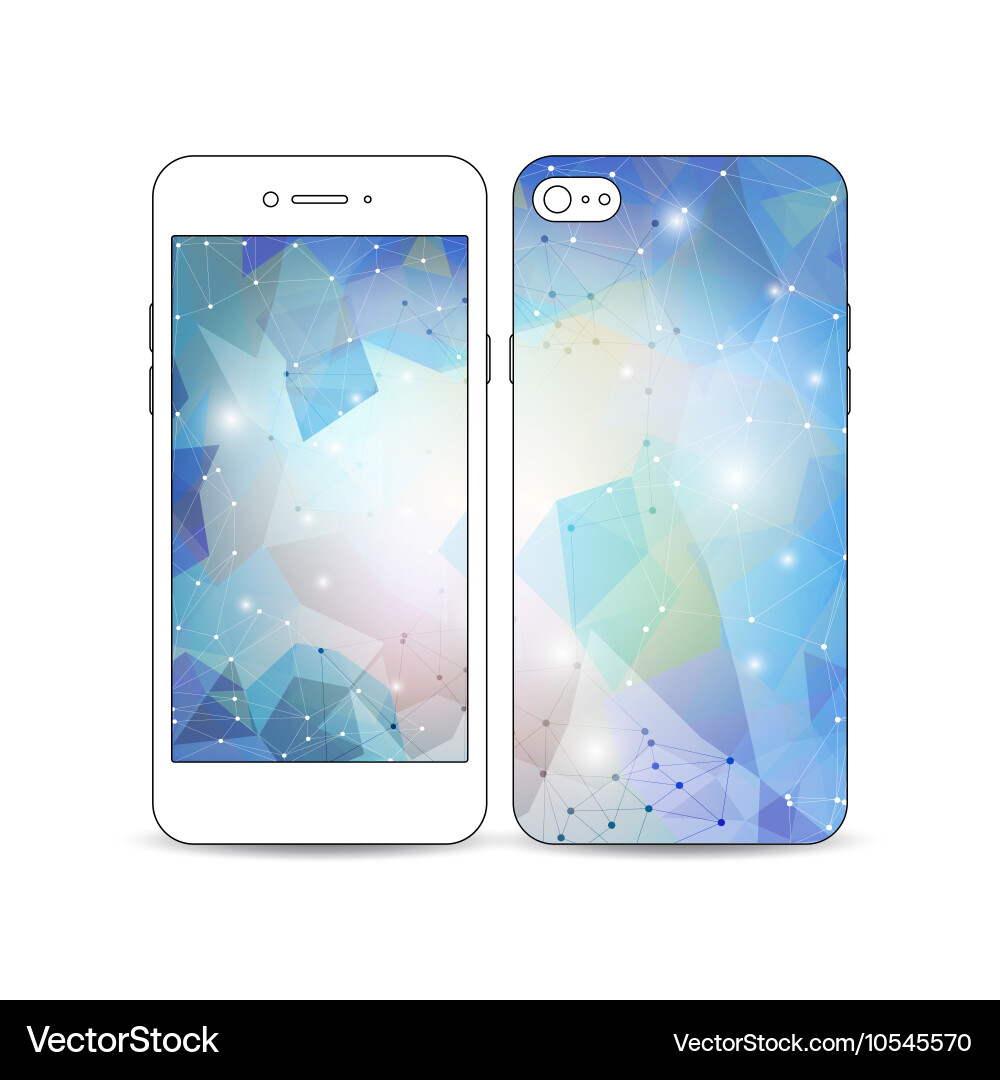 Mobile smartphone with an example of the screen vector image