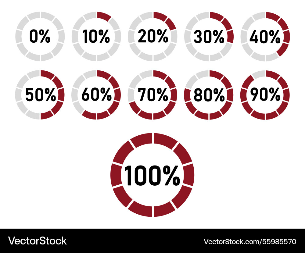 Percentage chart circular progress data Percentage chart circular progress data vector image