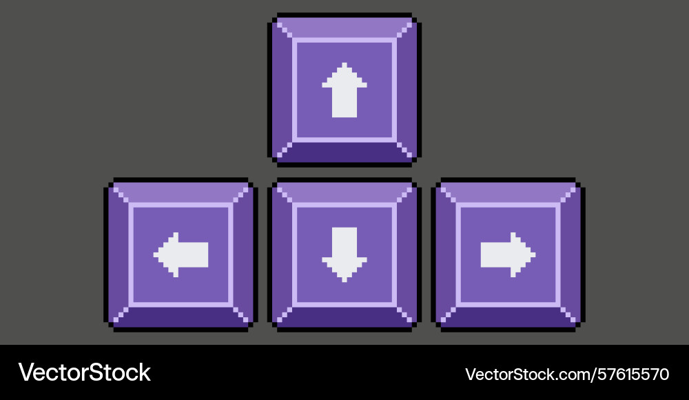Pixel art keyboard arrow keys play Pixel art keyboard arrow keys play vector image