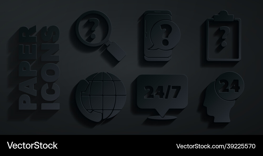 Set clock 24 hours clipboard with question marks Set clock 24 hours clipboard with question marks Vector Image