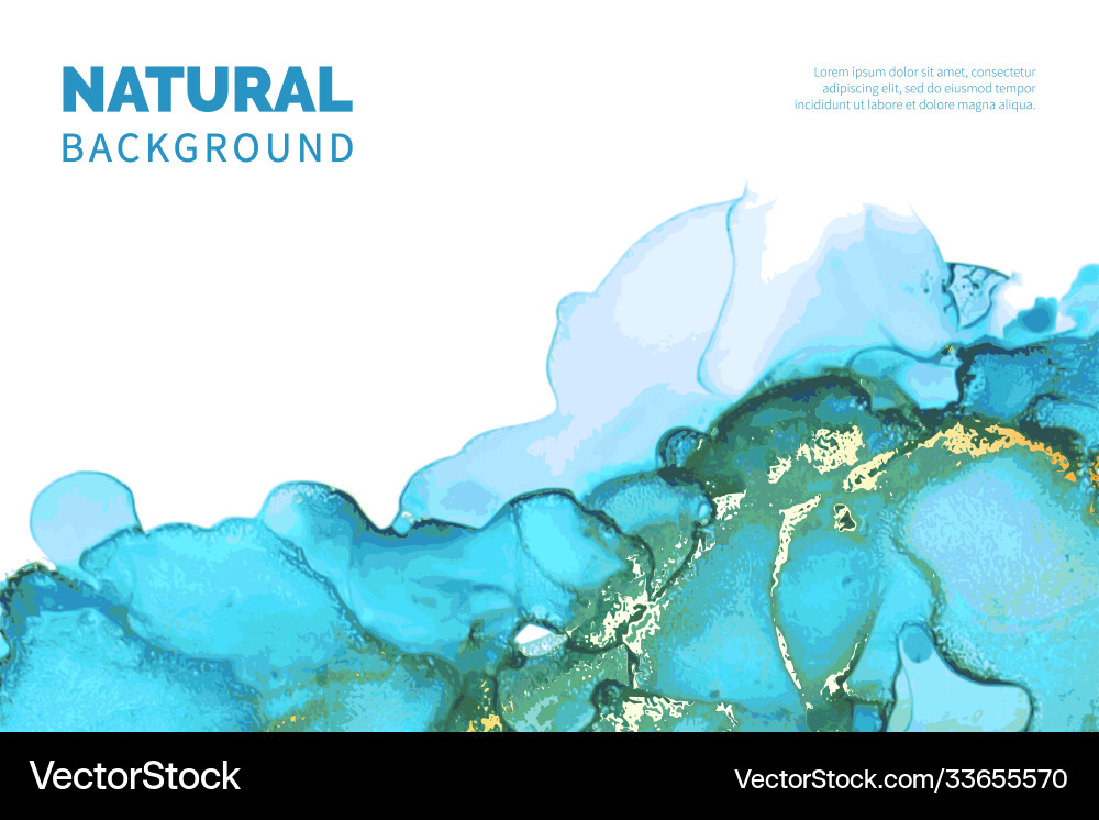 White blue green and gold stone marble texture vector image