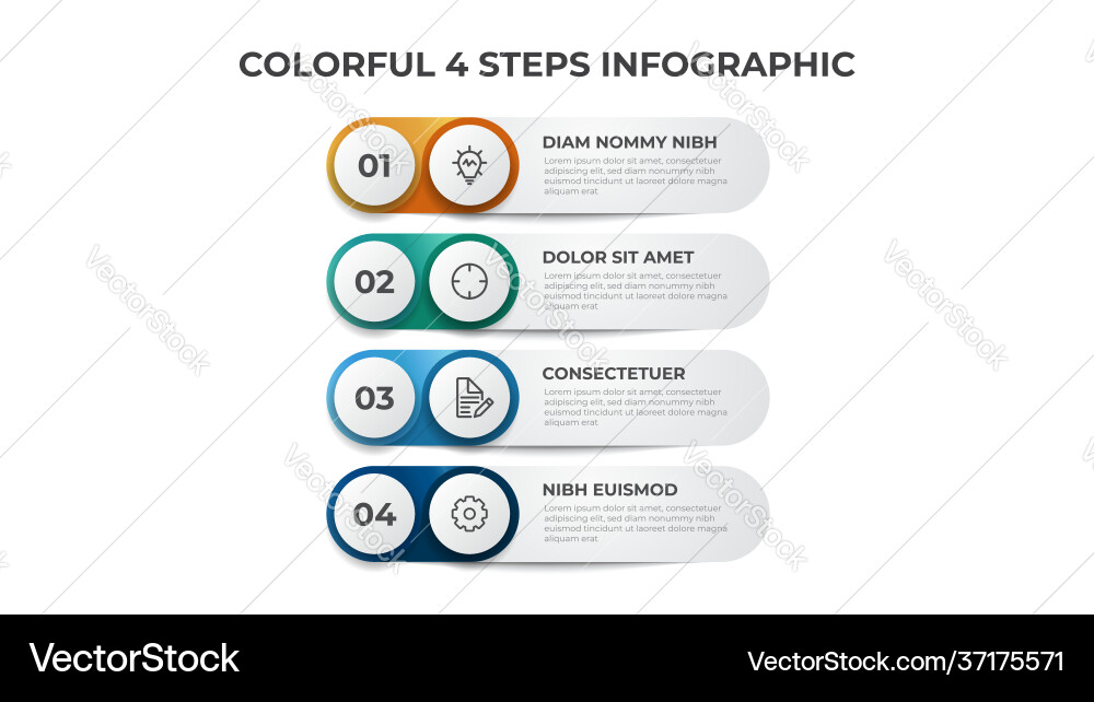 4 points steps infographic element template 4 points steps infographic element template vector image