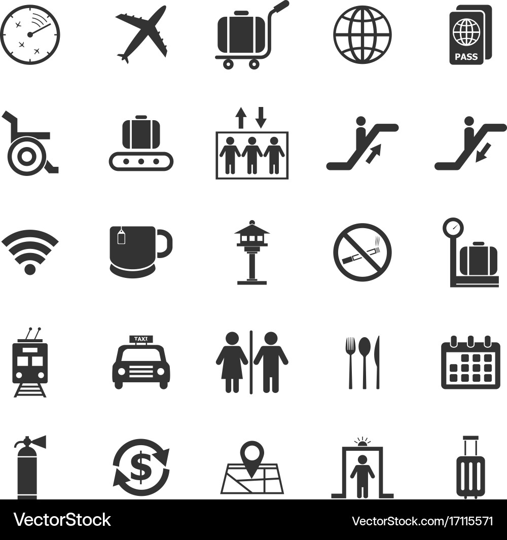 Airport Icon Set Vector Image