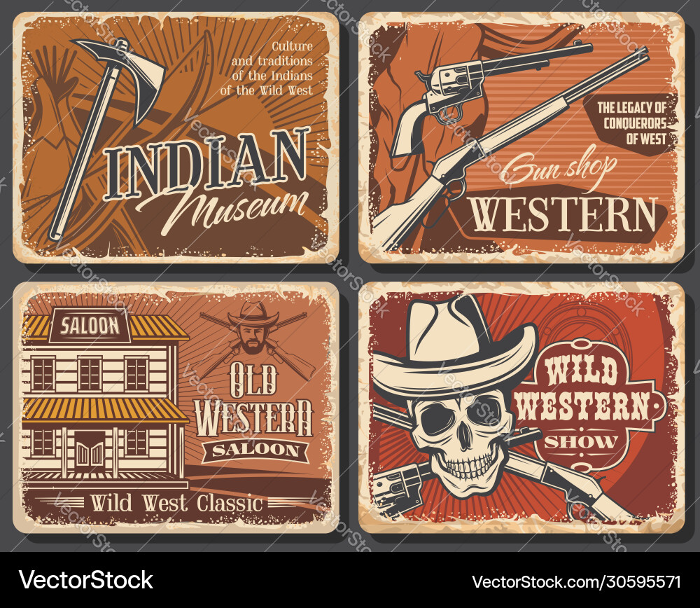 American Wild West Vintage Posts American Wild West Vintage Posts vektorbild