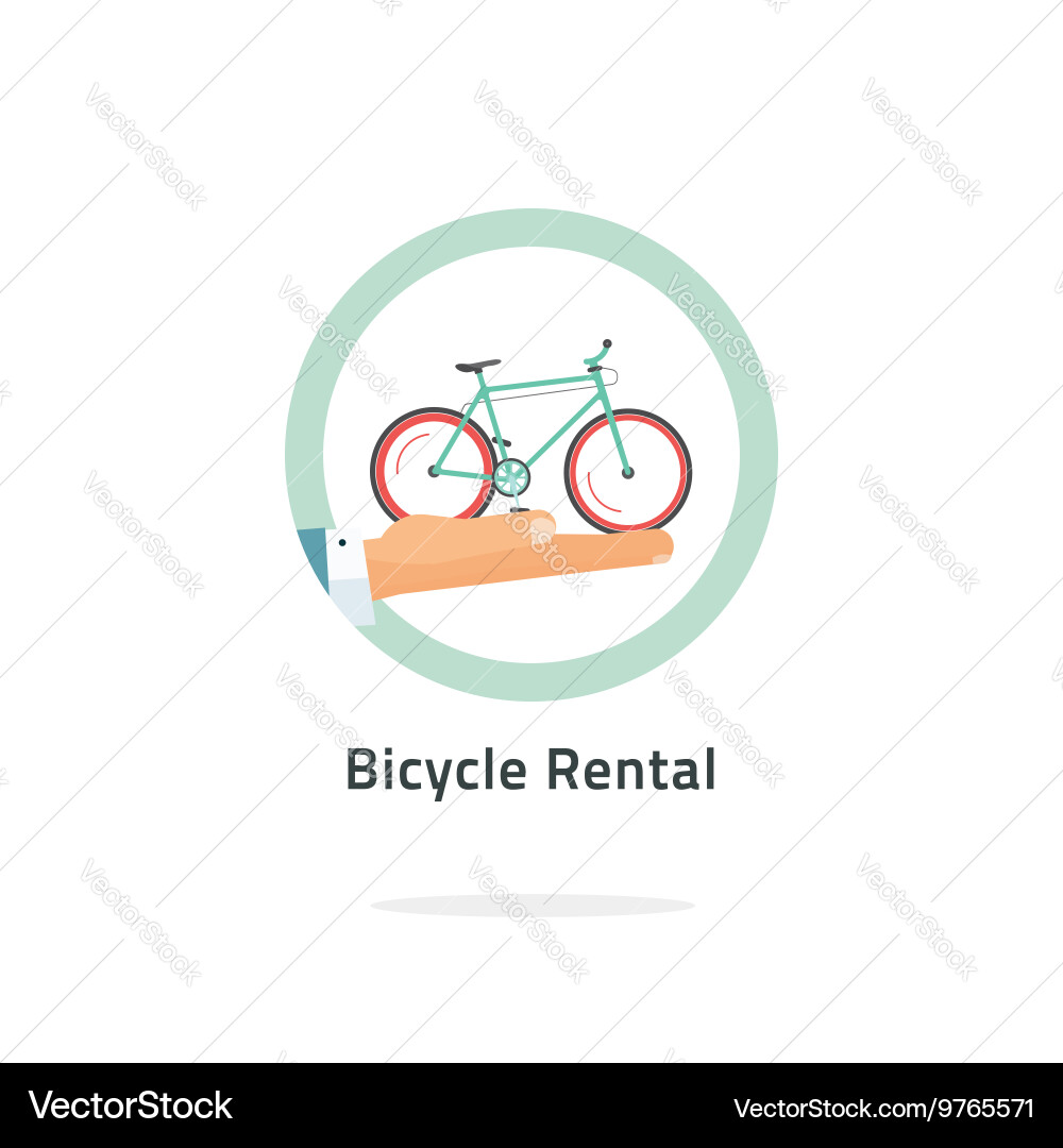 Bike Rental Icon Badge vector image